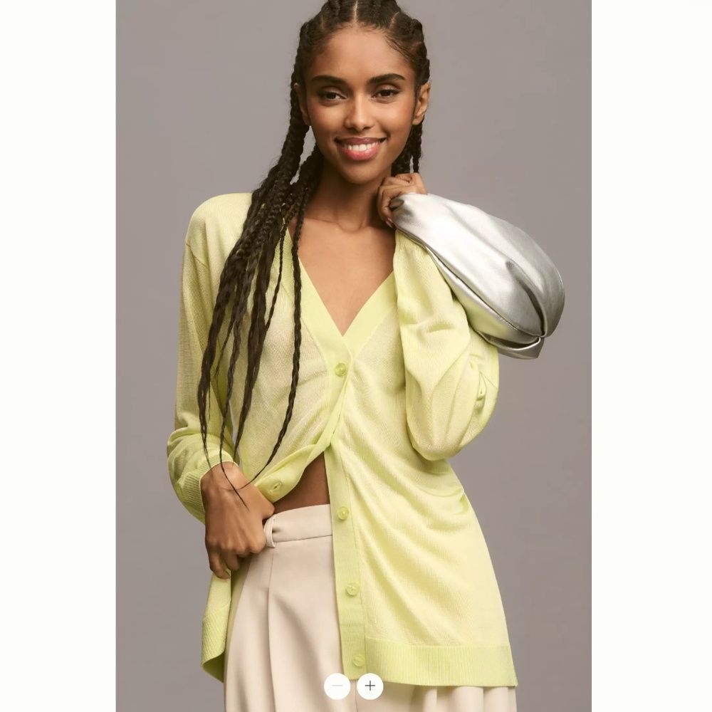 Anthropologie Maeve Sheer V-Neck Cardigan Sweater